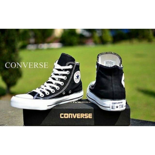 Sepatu Converse Allstar High Hitam Putih Cewek Cowok sekolah Kuliah Trendy Sol Tebal High Quality