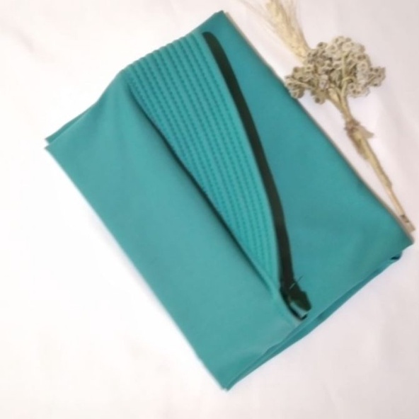 Jilbab Bergo Hamidah Jersey | Bergo Sport Jersey Premium/hijab instan jersey/hijab bergo/bergo hamidah/jilbab polos-Sky blue