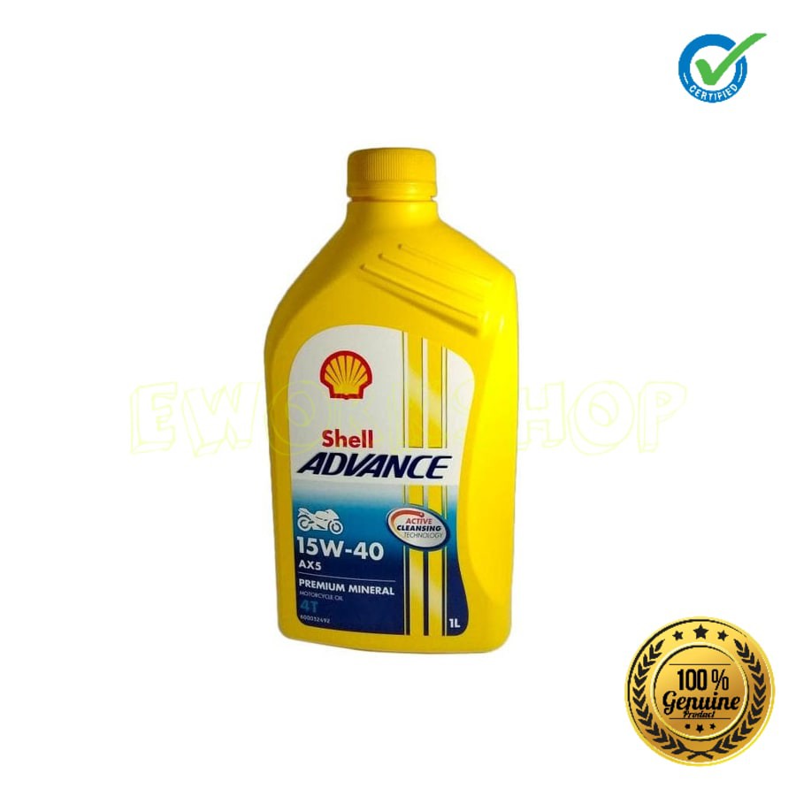 OLI SHELL ADVANCE 4T AX5 15W-40 1 L 100% Original Product