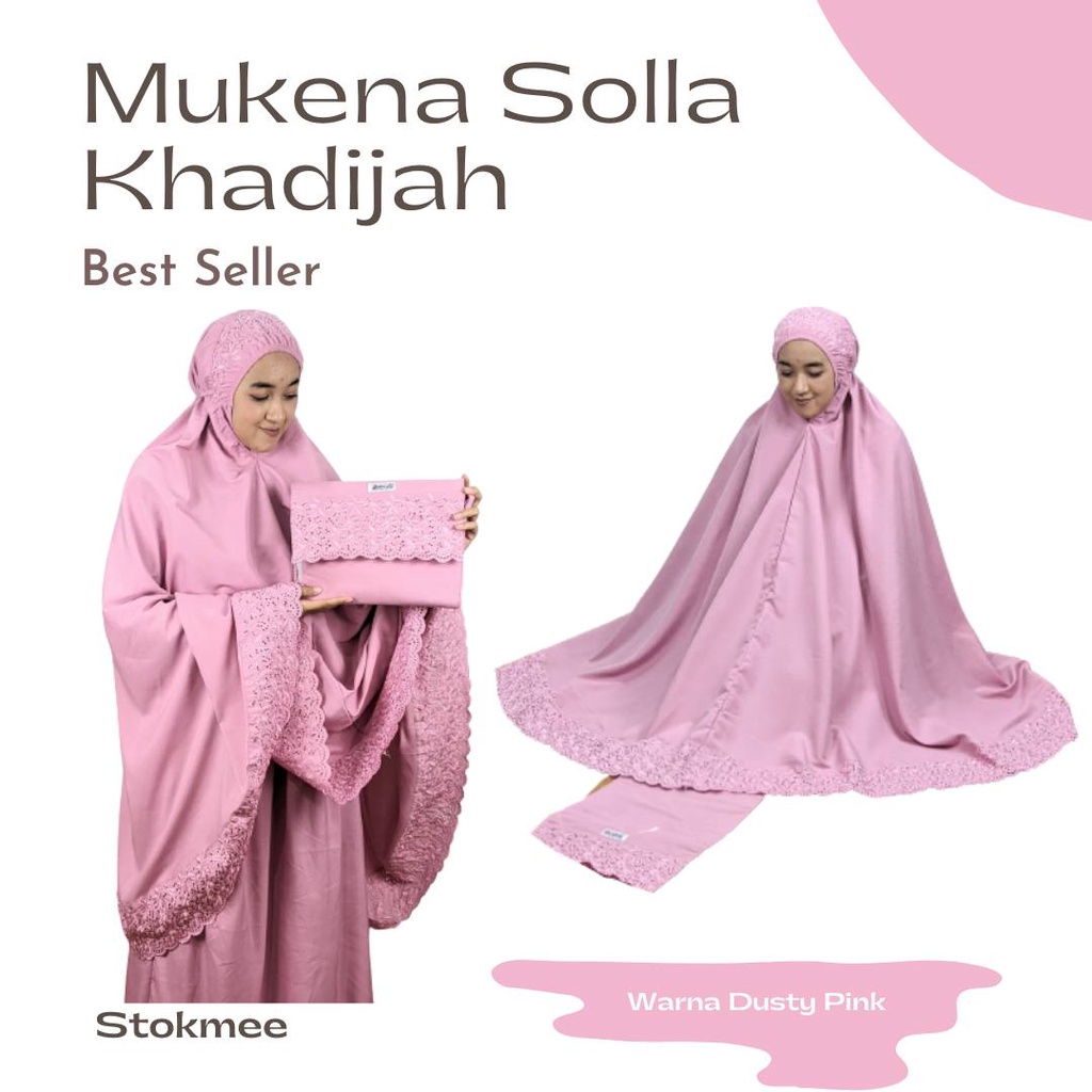 Mukena Dewasa Khatijah Free Tas Mukenah Trevel Jumbo Bahan Katun Premium Bahan Adem