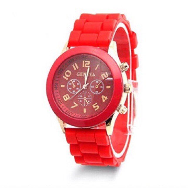 PA Jam Tangan GENEVA 259 Wanita Pria COUPLE Analog Fashion Casual Quartz Watch Rubber GN001 / C6/C7