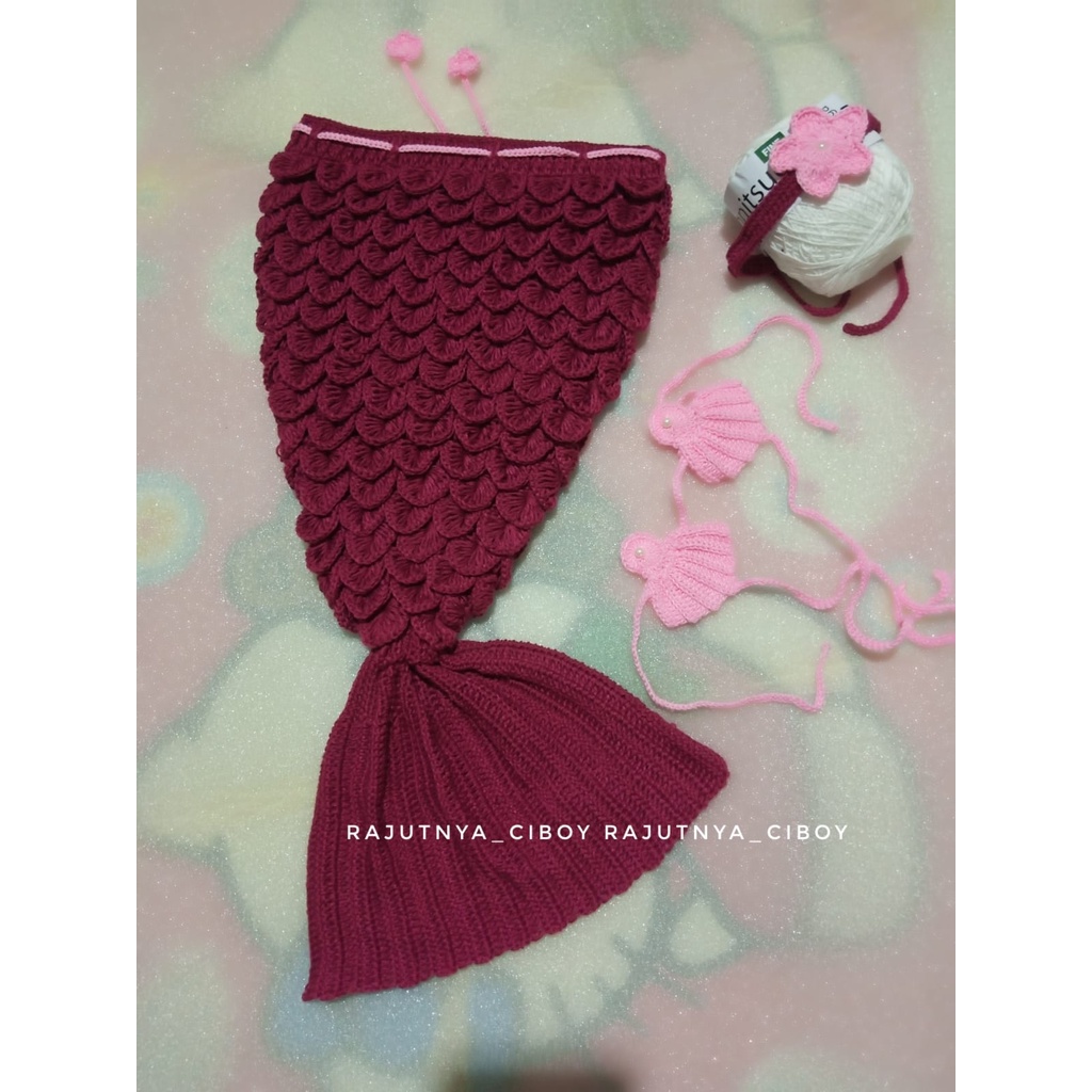 BAJU RAJUT BAYI / COSTUM / PROPERTI FOTOGRAFI / BABY PHOTOSHOOT MERMAID polos