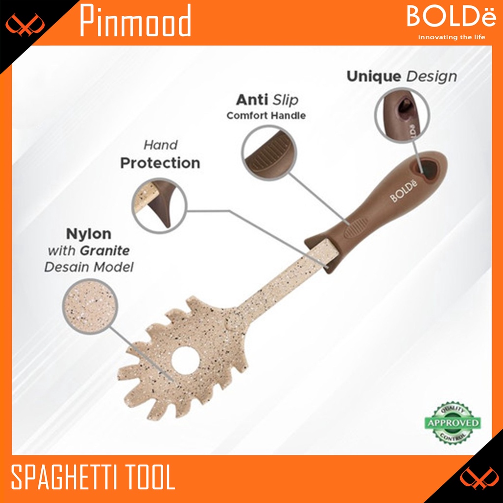 BOLDE SPAGHETTI TOOL / SPAGETI / SPAGHETI SUPER UTENSILE GRANITE BEIGE UTENSIL SENDOK SUTIL