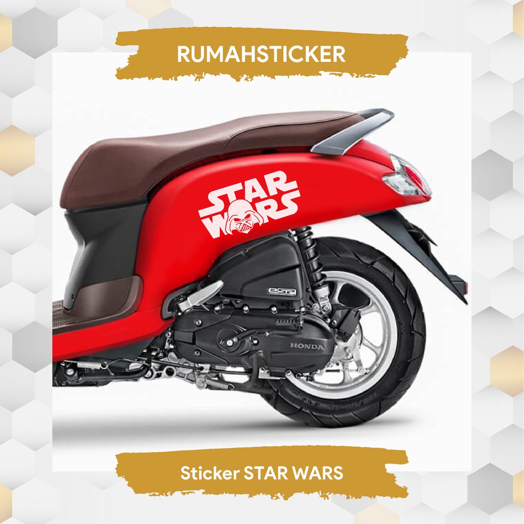 STIKER STICKER CUTTING LOGO STARWARS VESPA SCOOPY GENIO DLL