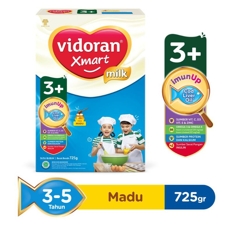 Vidoran Xmart 3+ Susu Pertumbuhan 2x725gr (1450gr)