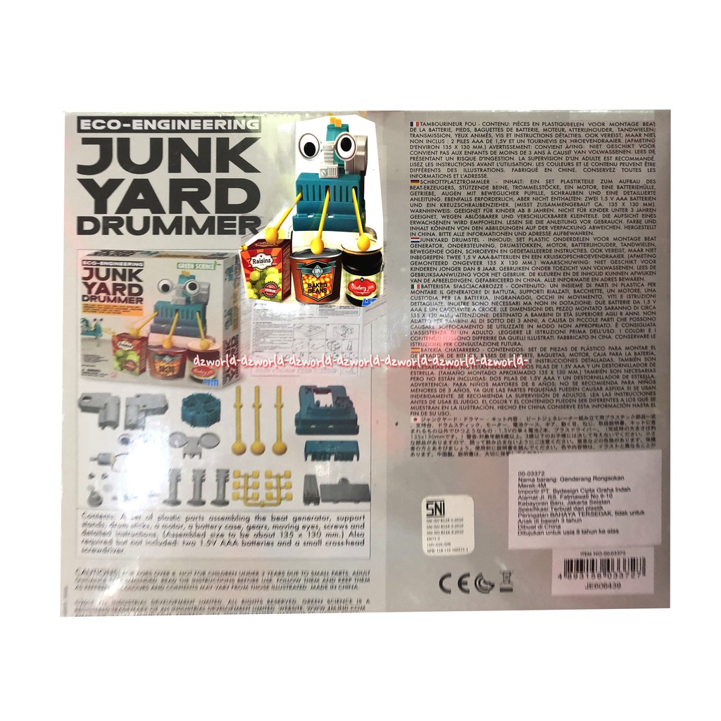 Eco Engineerings Junk Yard Drummer 4M Mainan Membuat Robot Drum Musik Dram