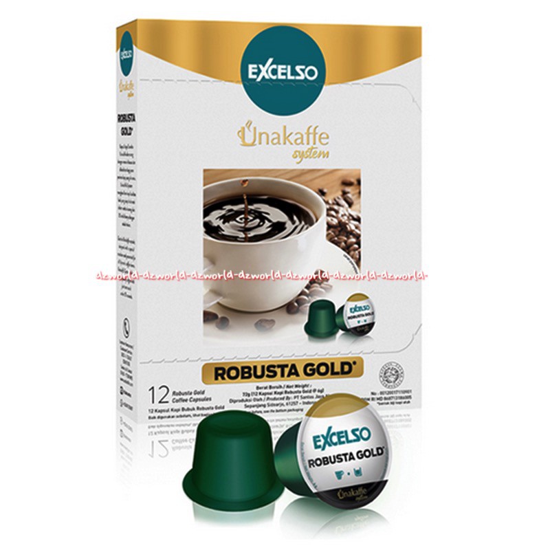 Excelso Unakaffe System Robusta Gold 12pcs Kopi Robusta Kapsul Ekselso Exselso Una Kaffe Unakafe