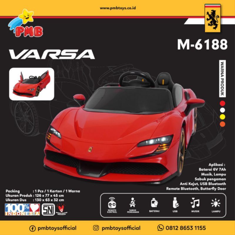 MOBIL AKI ANAK FERRARI VARSA F90 STRADALE PMB 6188~MAINAN MOBIL AKI ANAK