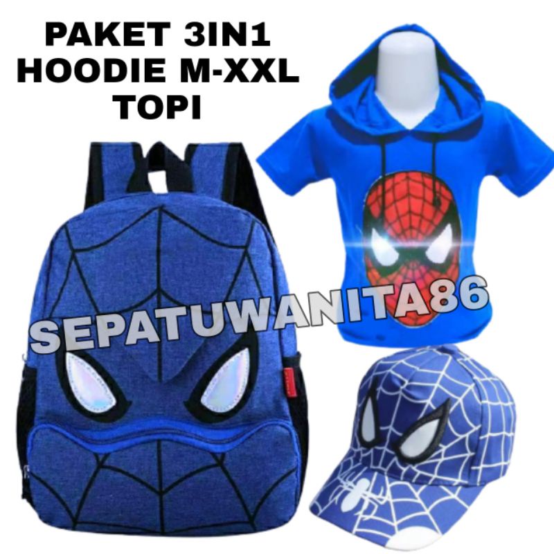 TERUMRAH Baju anak led hoodie karakter  gratis tas ransel  topi bordir