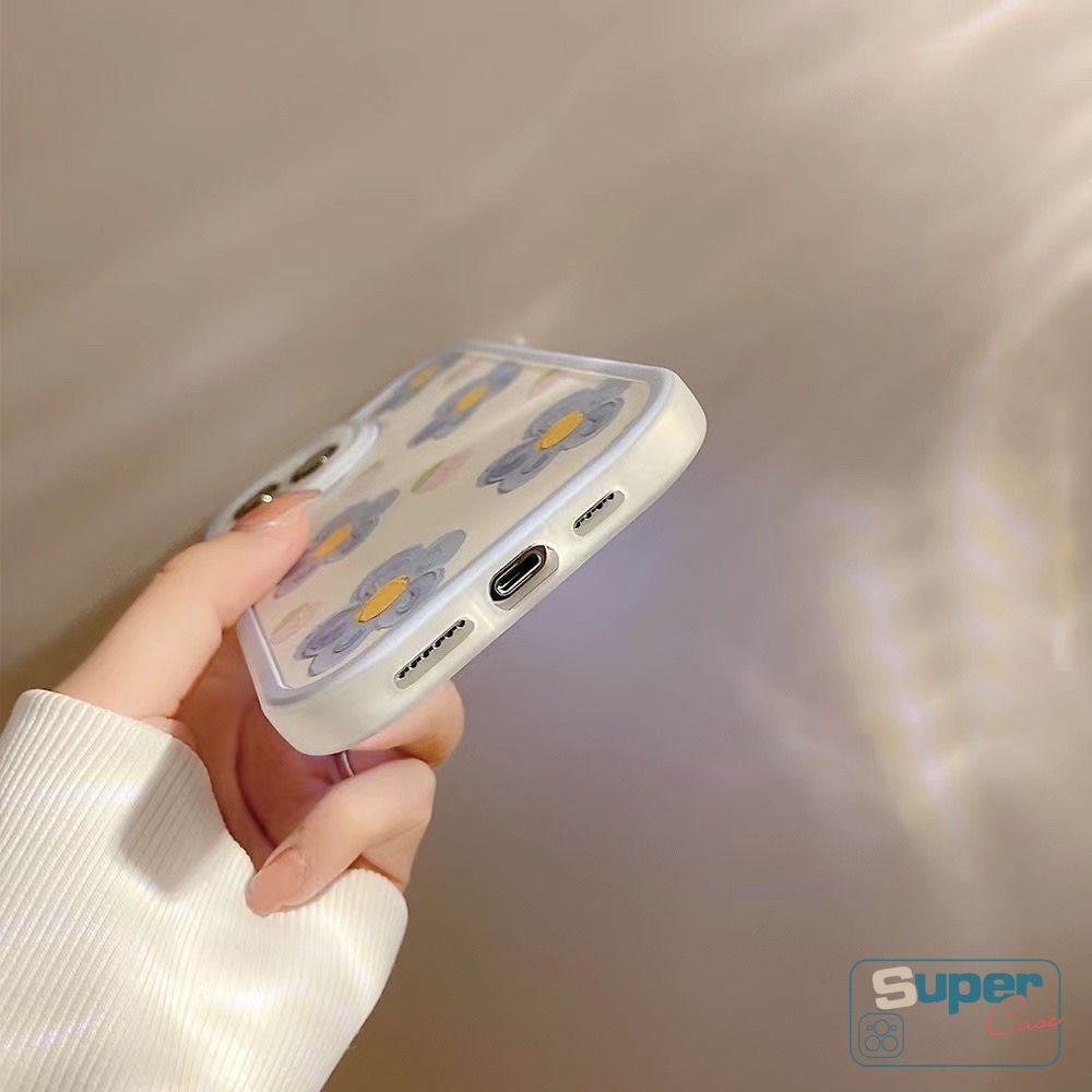 IPHONE Fashion Lukisan Cat Minyak Floral Case Kompatibel Untuk Iphone11 Pro Max XR 78 Plus 6 6s Plus 14 12 13 Pro Max X XS Max SE 2020bunga Tpu Lembut Shockproof Back Phone Cover