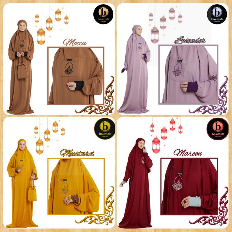 Basmah/ yabasmah /YabasmahCollection/ Mukena Manset Warna / Basmah  Collection / Mukena Hadromaut