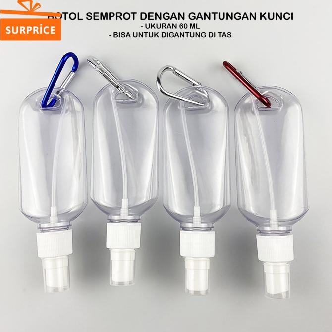 Botol Hand Sanitizer Gantungan Besi Transparan / Botol Hand Sanitizer