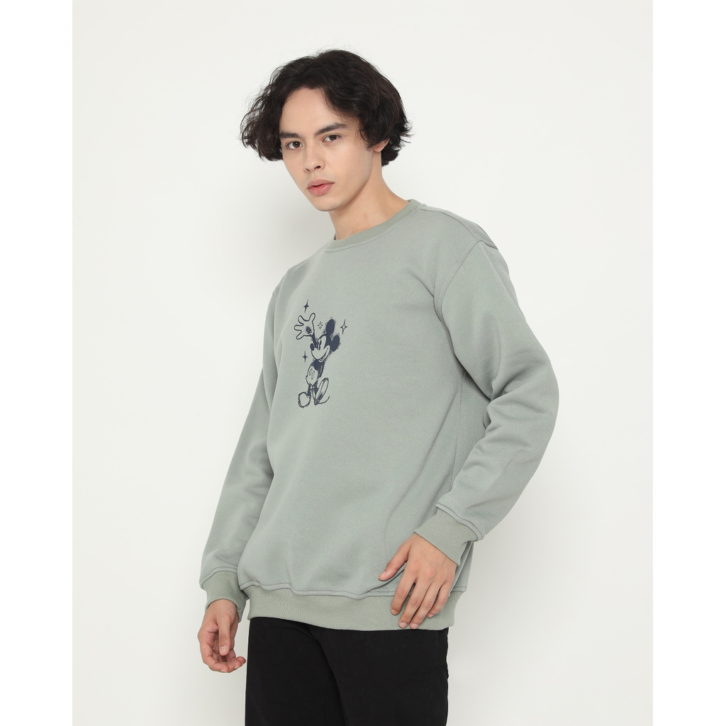 Baju Kaos Jacket Hoodie Flanel Disney | Erigo Sweatshirt Mickey Holiday Green Original Keren