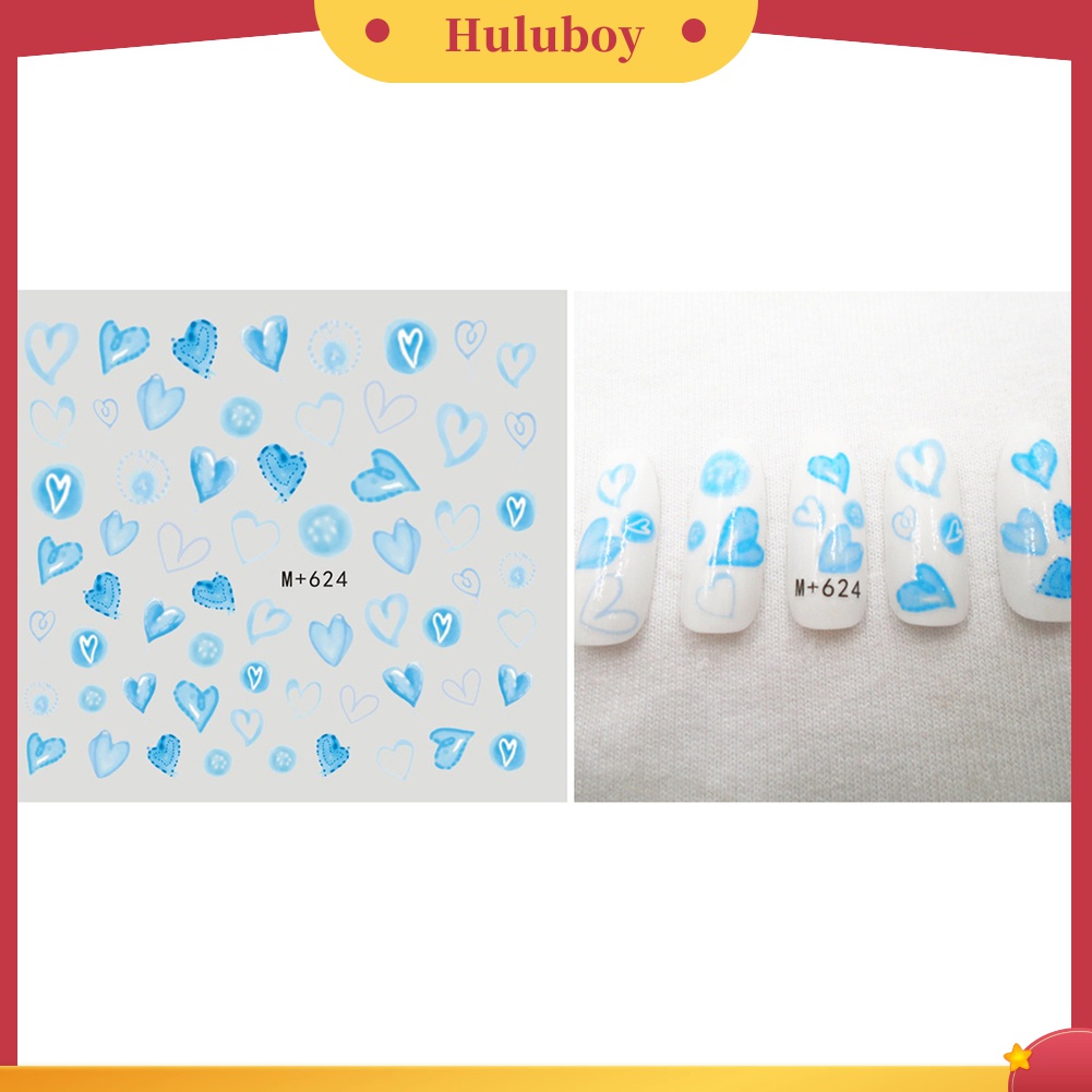 Huluboy Huluboy♡ Stiker Kuku Transfer Air Motif Hewan / Hati / Bintang / Bunga / Lebah Untuk Dekorasi Nail Art