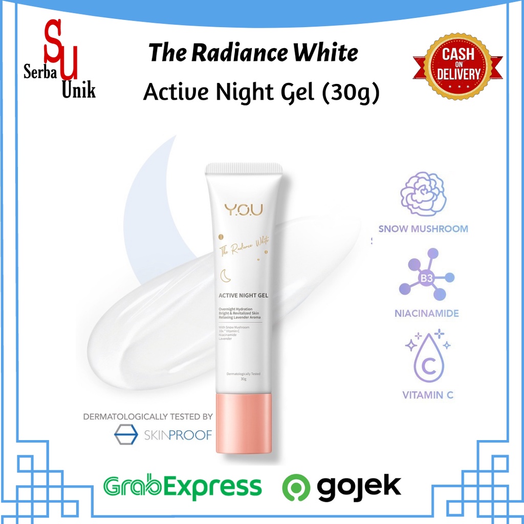 You The Radiance White Active Night Gel 30g | Pelembab Wajah