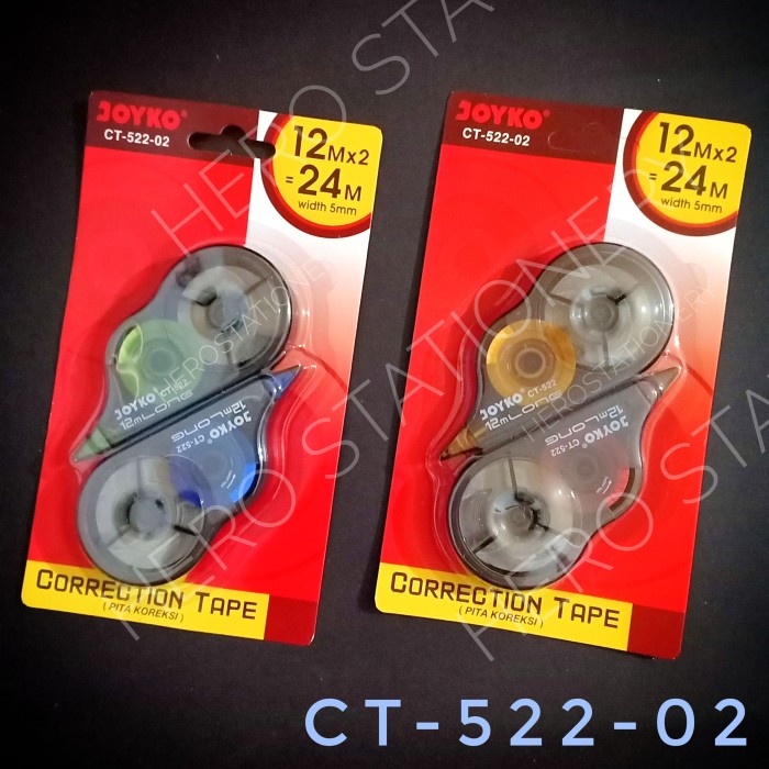 

Kusus Hari Ini Correction Tape Pita Koreksi Joyko Long Isi 2 Unit 12 M Ct-522-02 Hot Sale