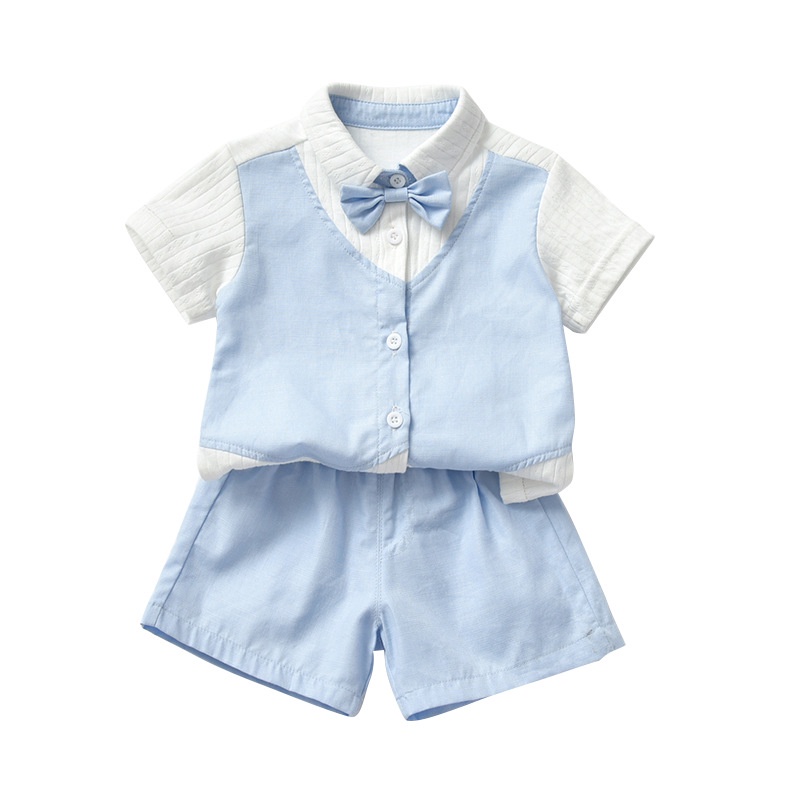 Baju Anak Setelan Dasi Kupu-Kupu Biru / Seragam Bayi / Baju Formal