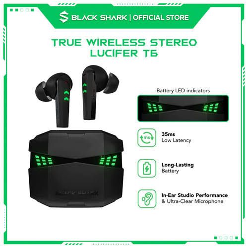 Black Shark Lucifer T6 TWS Bluetooth Gaming Earphone Garansi Resmi 1 Tahun