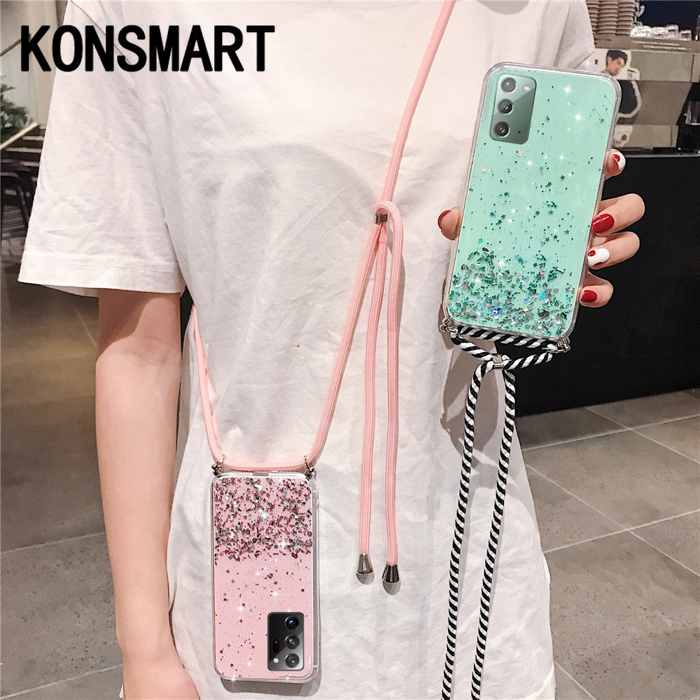 Kesing Hp Vivo Y19 Y17 Y15 Y15s Y12i Y12 2020 Y11 2019 Baru Style Lanyard Bling Glitter Sequins Transparent Cover With Shoulder Strap Case Softcase Shopee Indonesia