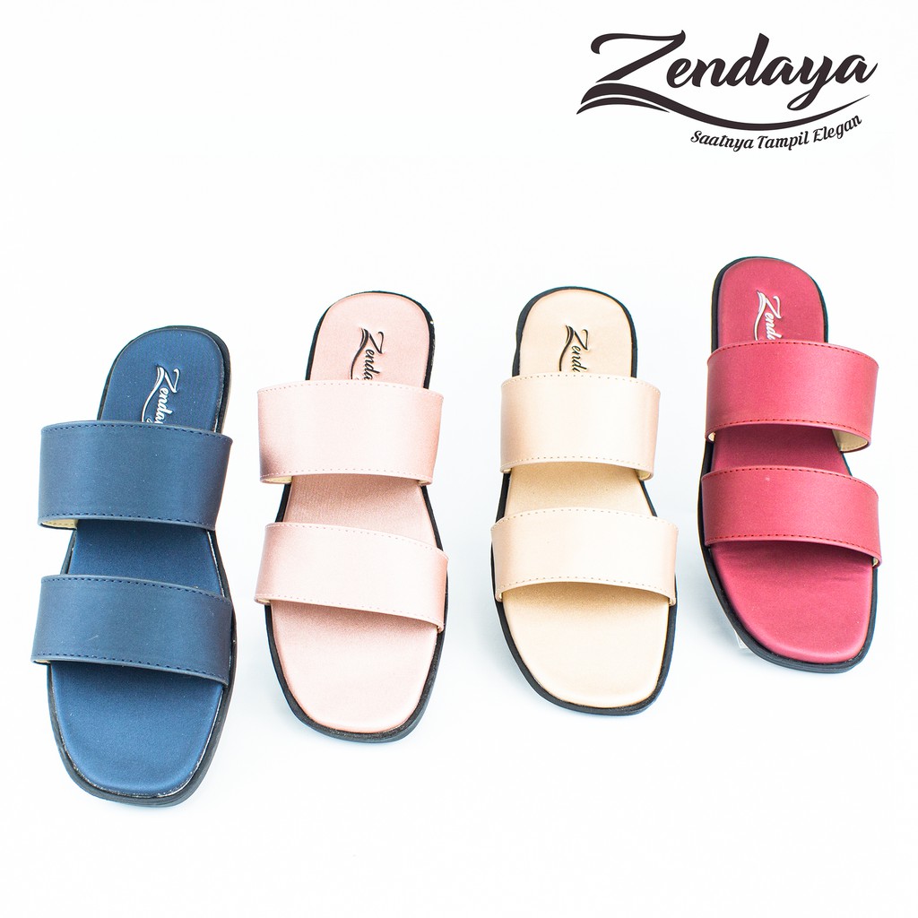 Sandal Slop Wanita Kulit Import Ban 2 - Jasmine 02