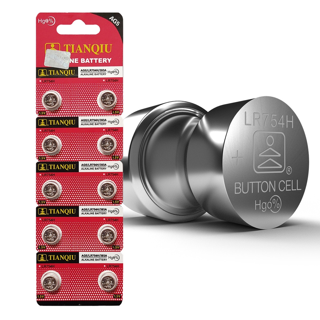 Baterai Jam Alat Bantu Dengar AG5 (LR754 / 393A) Alkaline/Vinnic/domsemTianqiu Button Cell Battery 1.5V