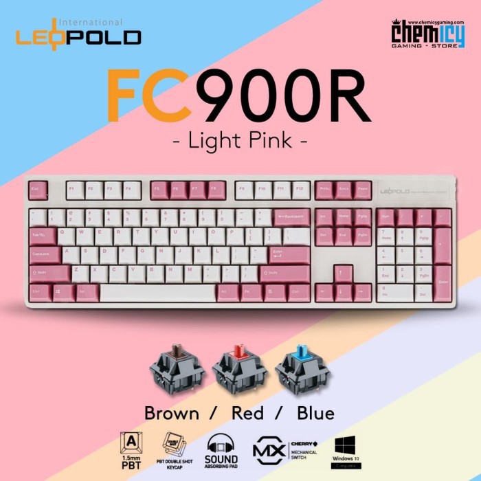 Leopold FC900R Light Pink Mechanical Gaming Keyboard