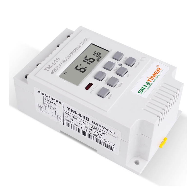 Sinotimer TM616W-2 30A 220V Timer Digital Elektronik Dapat Diprogram Mingguan