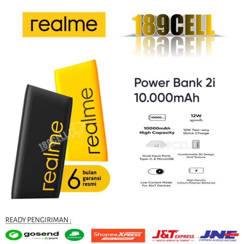 Realme Power Bank 2i 10000mAh - Powerbank Original | Garansi Resmi REALME Indonesia