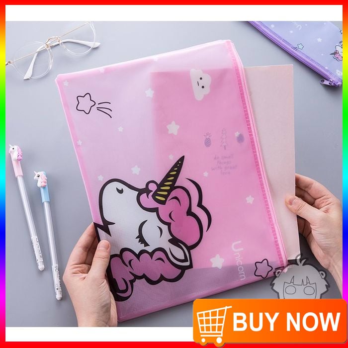 

PF08 Transparan Unicorn and Flamingo A4 Stationery File Storage pouch