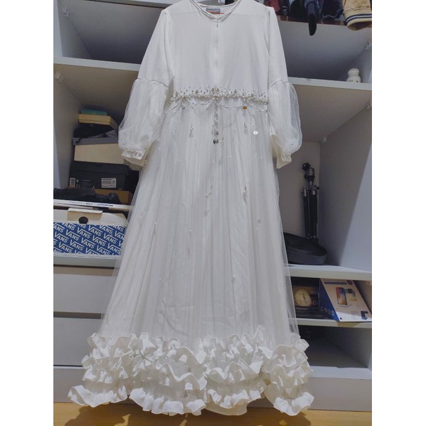 READY GAUN WALIMAH SYARI SIMPLE SET HIJAB SEGIEMPAT FREE CADAR