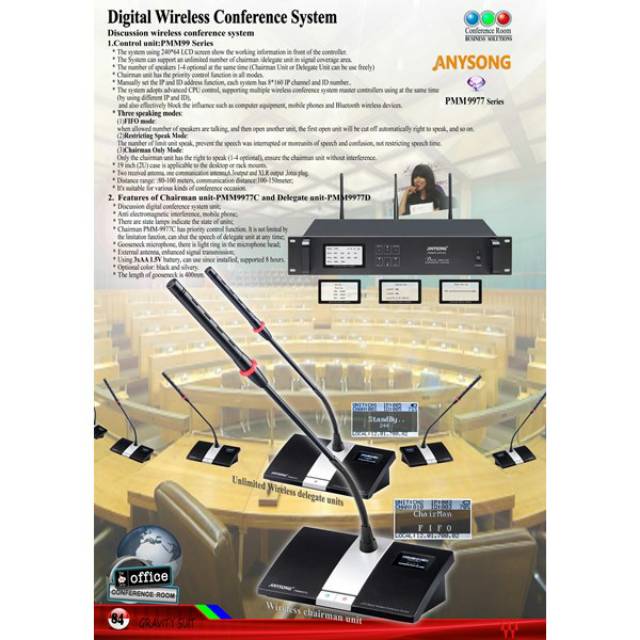 Wireless Conference Microphone | Conference mic wireless ANYSONG PMM-9977