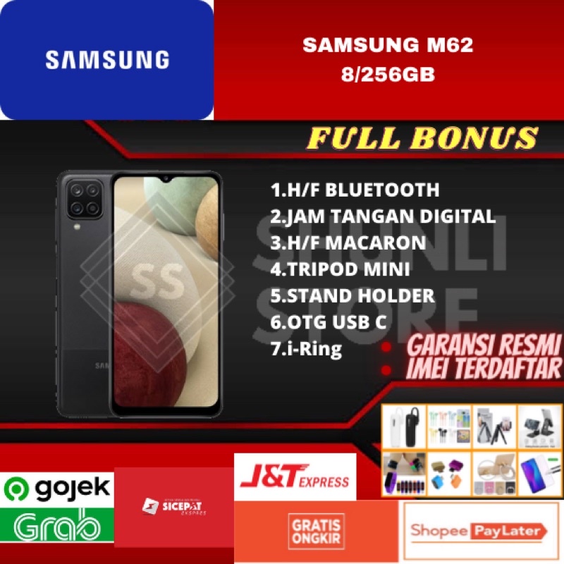 SAMSUNG M62 RAM 8/256GB NEW 100% ORIGINAL GARANSI RESMI