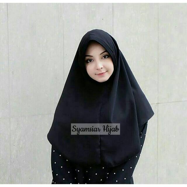 Jilbab Simple Pet wolfis / hijab syari, Kerudung Simpel Ped Wollpeach