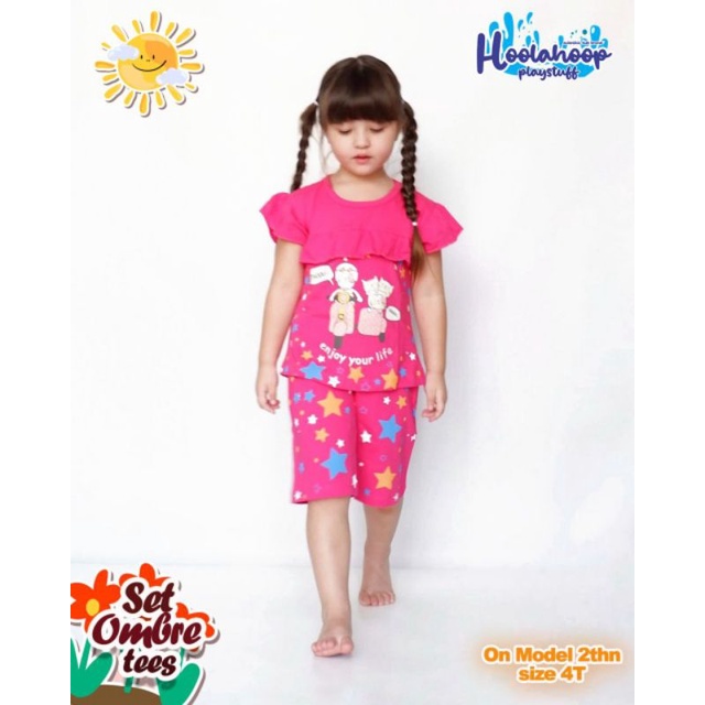 HOOLAHOOP OMBRE TEES SET Size : 2-10T