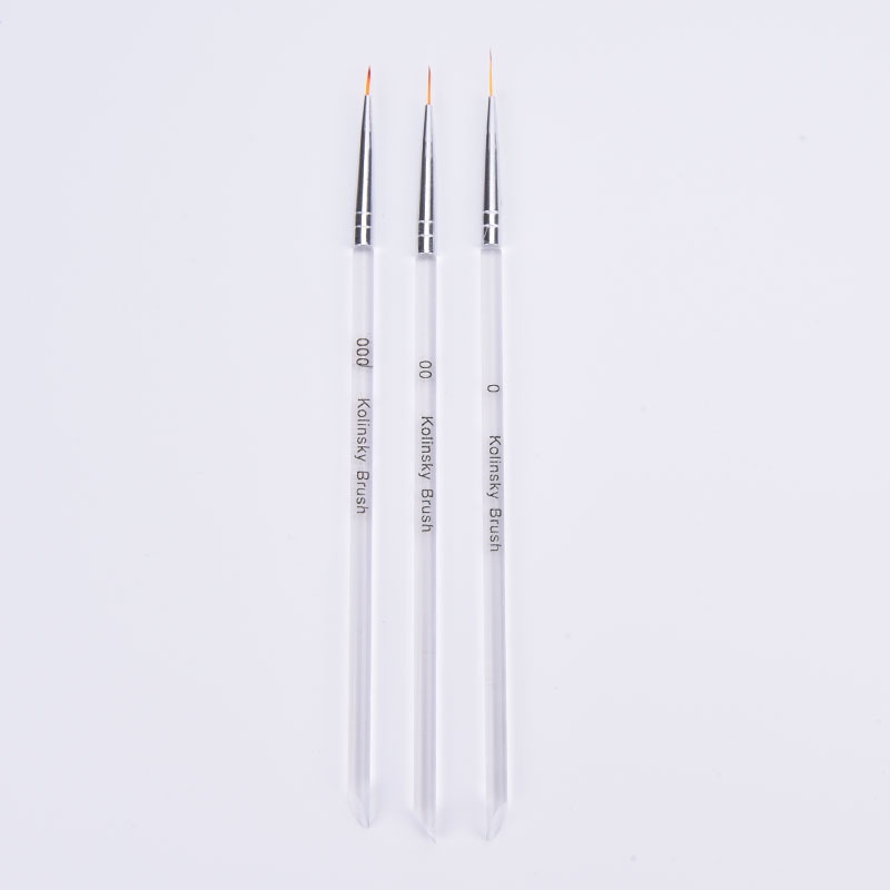 3pcs / set Pen Brush Untuk Menggambar / Melukis Kuku DIY