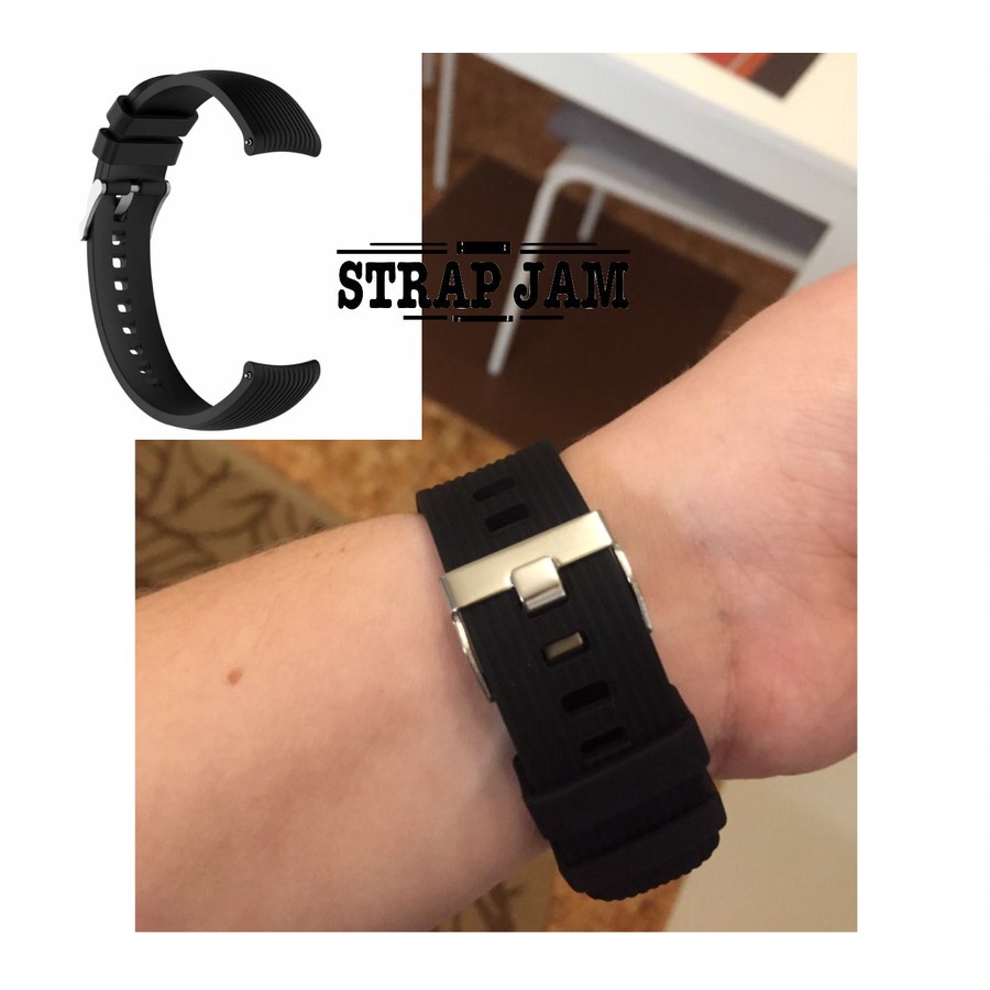M42 Tali Jam Aukey LS02 LS-02 - Strap 20mm Rubber Silikon Bergaris Vertical