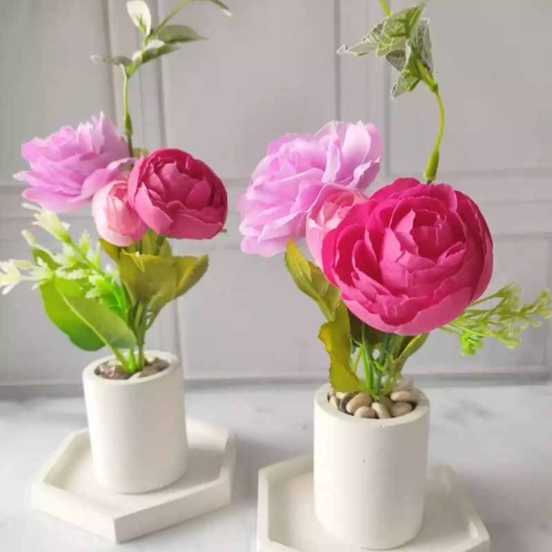 [ PROMO TERMURAH ] Bunga Artificial Peony Mix Rose Ungu - Dekorasi Ruang Tamu - Bunga Plastik Grosir Import Murah