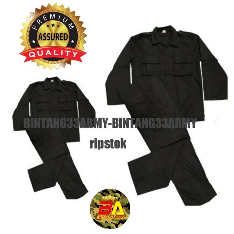 Ready Setelan PDL Hitam BRIMOB RIPSTOK