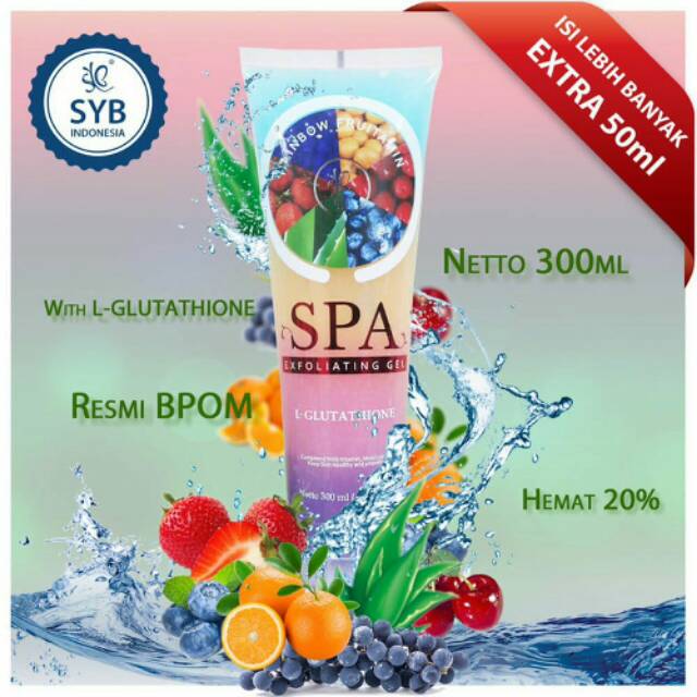 SYB RAINBOW FRUITAMIN SPA EXFOLIATING - GEL PENGANGKAT DAKI PEMUTIH KULIT PALING CEPAT