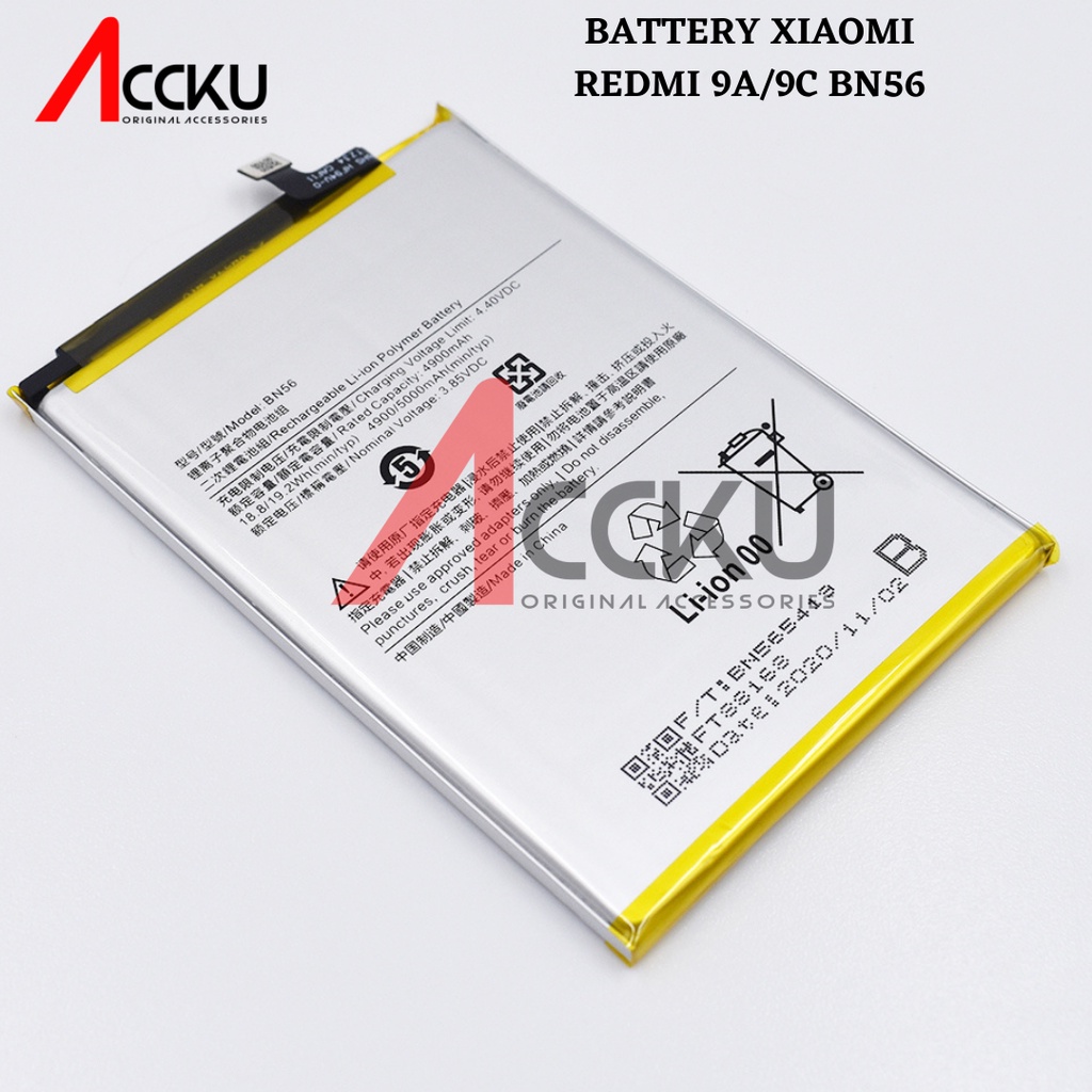 BATERAI XIAOMI REDMI 9A BATERAI XIAOMI BN56 BATERAI XIAOMI REDMI 9C BATTERY XIAOMI REDMI 9A ORIGINAL