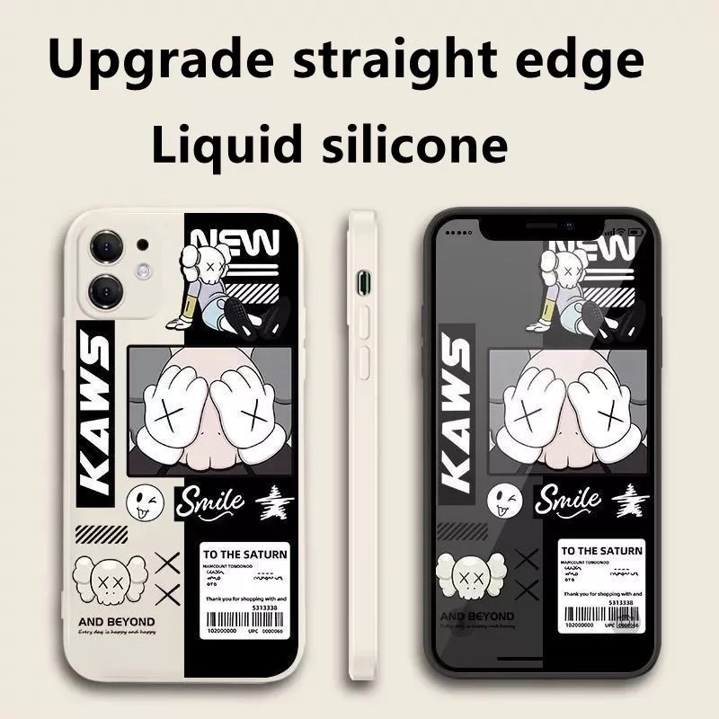 Case Silicon KAWS OPPO A1K A3S A5S A7 A12 A11K NEO 9 A37 A37F NEO 7 A33 A33W F5 F7 F9 F9PRO PRO Case Square Edge Softcase Kaws Casing