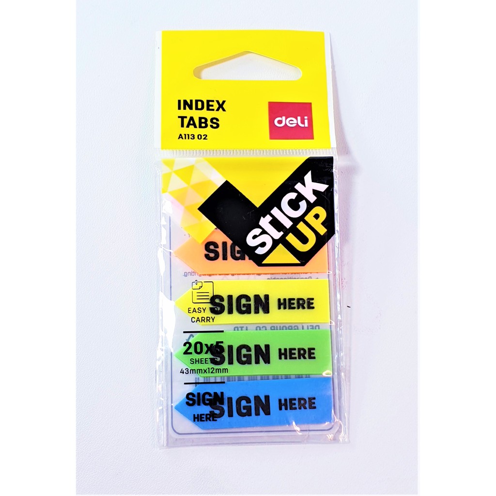 

STICKY NOTES SIGN HERE DELI A-113 PANAH PENANDA TANDA TANGAN STIK NOTE TEMPEL PLASTIK