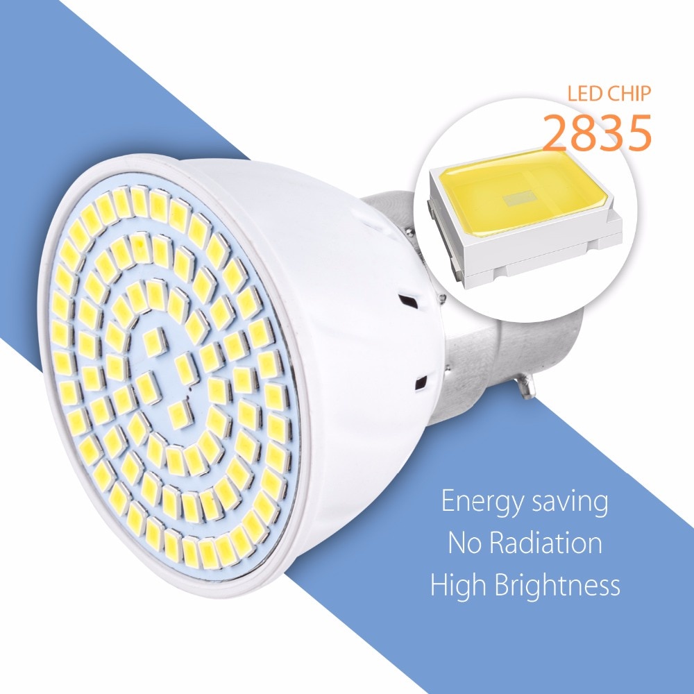 Lampu Bohlam LED Spotlight Bulb 80 LEDs 9W 220V GU10 - 7RFL1RWH White