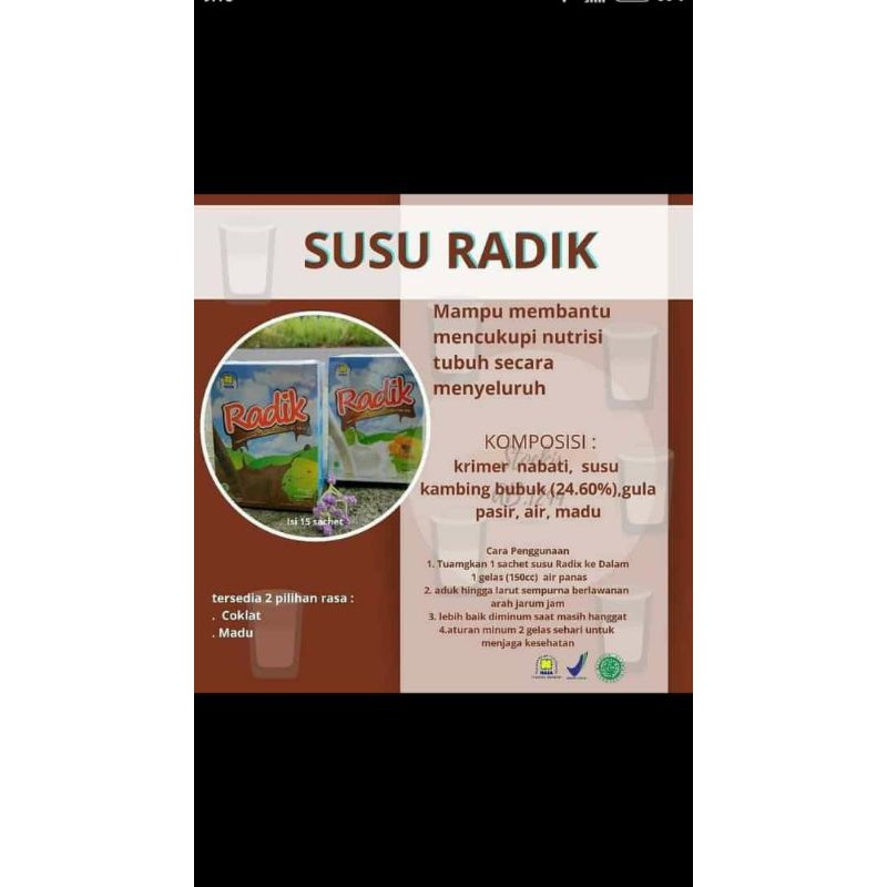 

SUSU RADIK / RADIK MADU / RADIK COKLAT