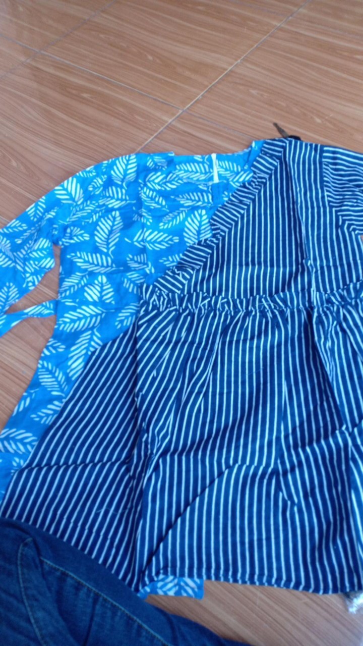 Atasan Batik Wanita Mix Moscrep Polosan Blouse Atasan Batik Wanita Kerja Modern Atasan Batikterlaris