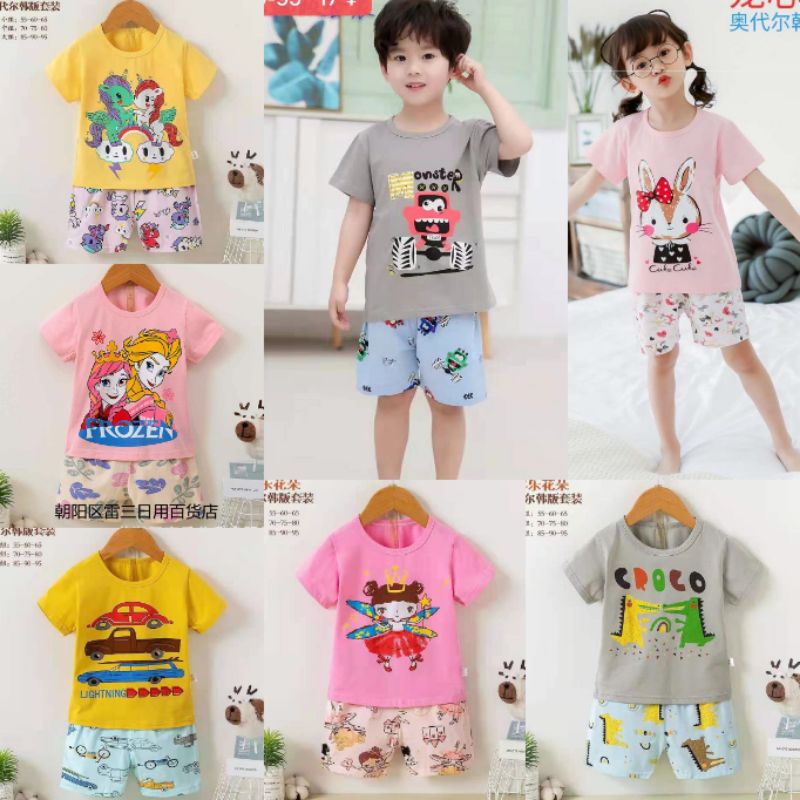 SETELAN BAJU TIDUR/BAJU SANTAI ANAK IMPORT Motif