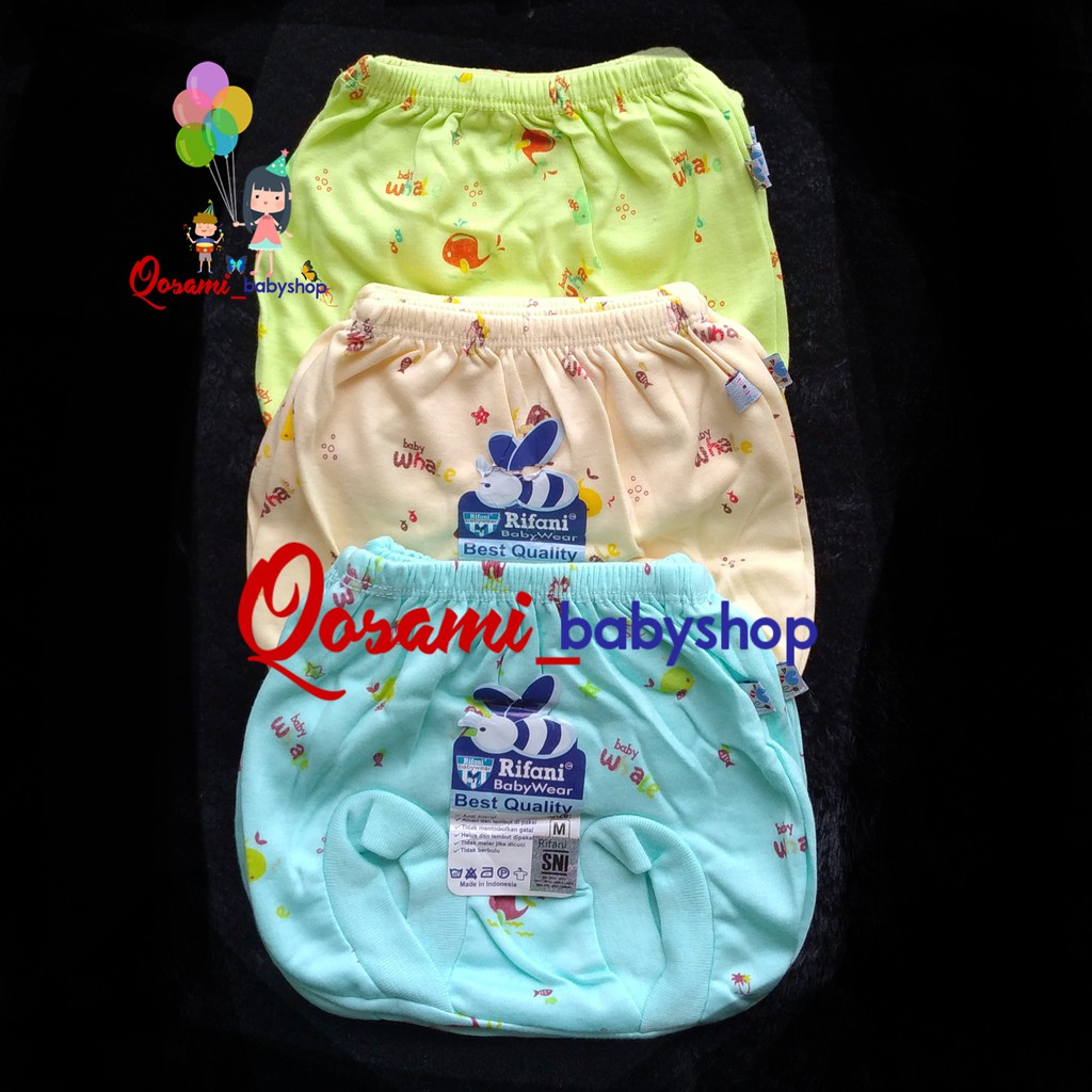 RIFANI 3 pcs Celana Warna Pop Bayi Motif Print SNI