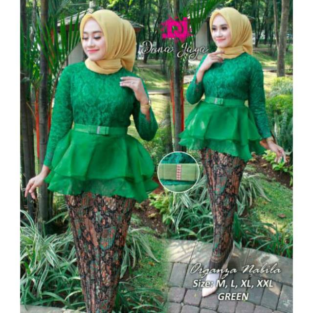 Realpic Stelan Kebaya Brukat Organza Nabila +Rok Original Butik