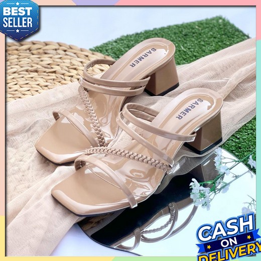 Sendal Hils Wanita heels Heals Hak Kaca Tahu Pesta Kondangan  Sandal Haihils Wanita Terbaru 5Cm Hak 