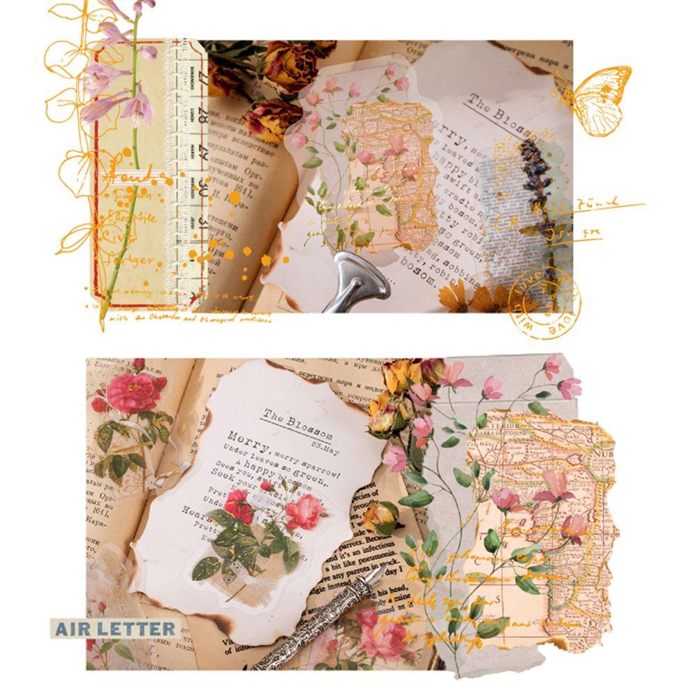 Stiker DIY Gambar Bunga Model Vintage Untuk Dekorasi Album Fotodiaryjurnal